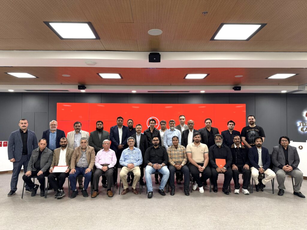 Group photo of all cargo agents from Pakistan at Turkish Cargo FAM Trip 2026.